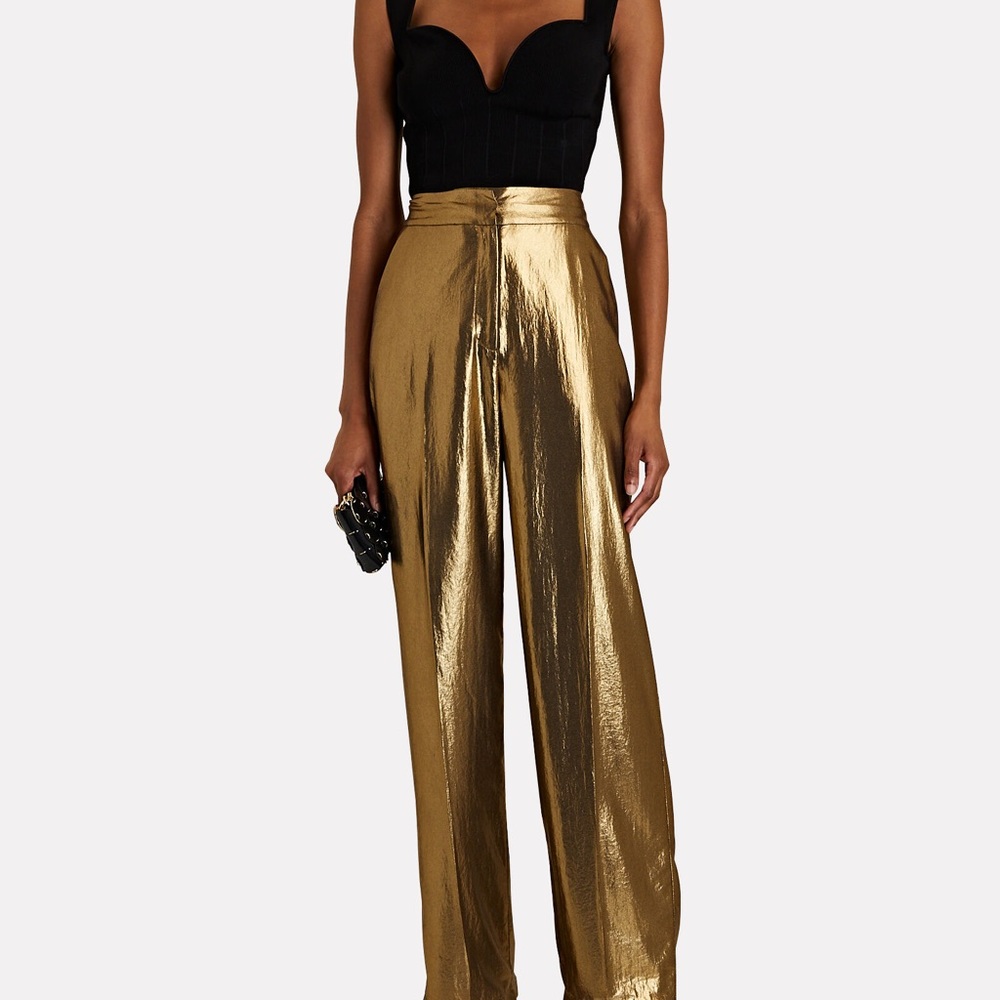 DEREK LAM CROSBY LAMÉ PANTS